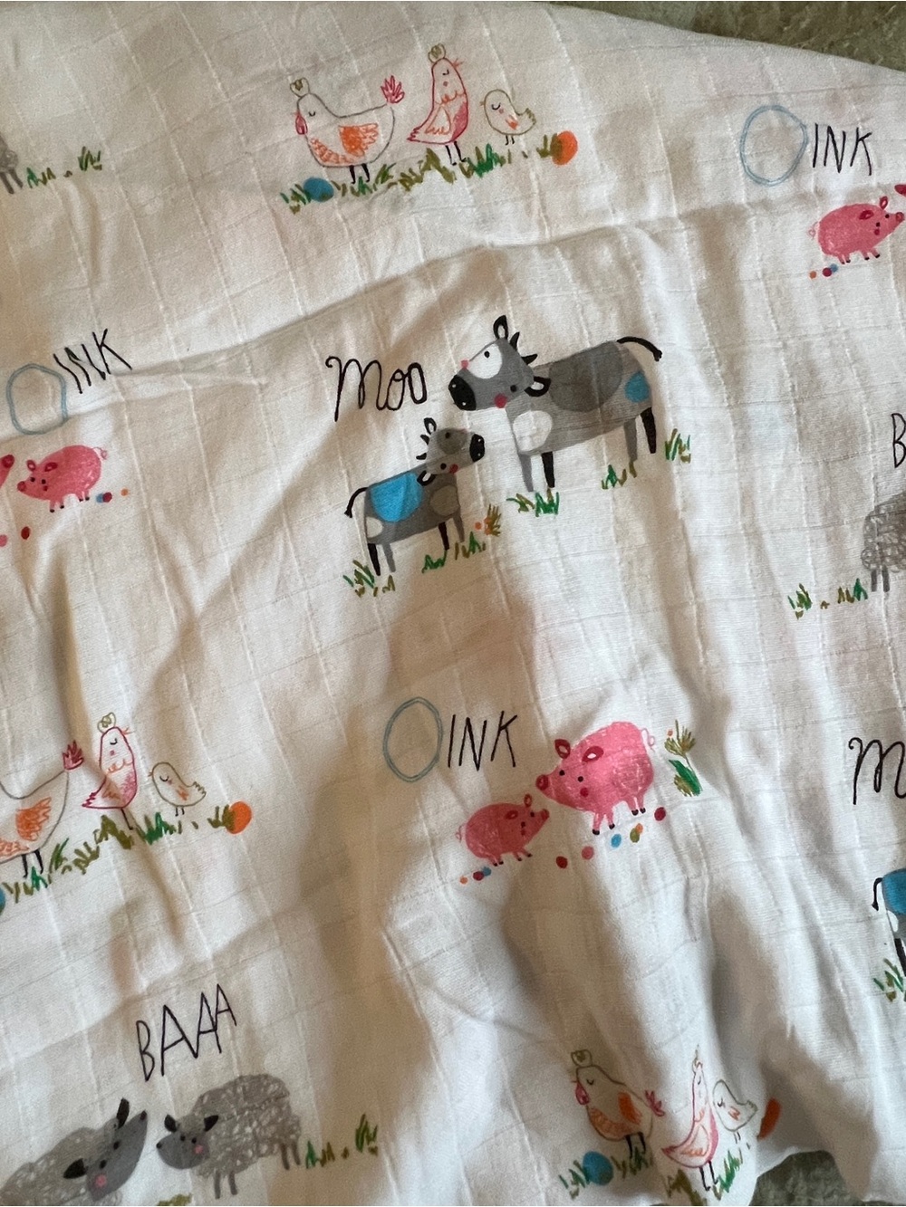 Angel Dear Bamboo Viscose Baby Swaddle Country Farmyard Animal Western Print